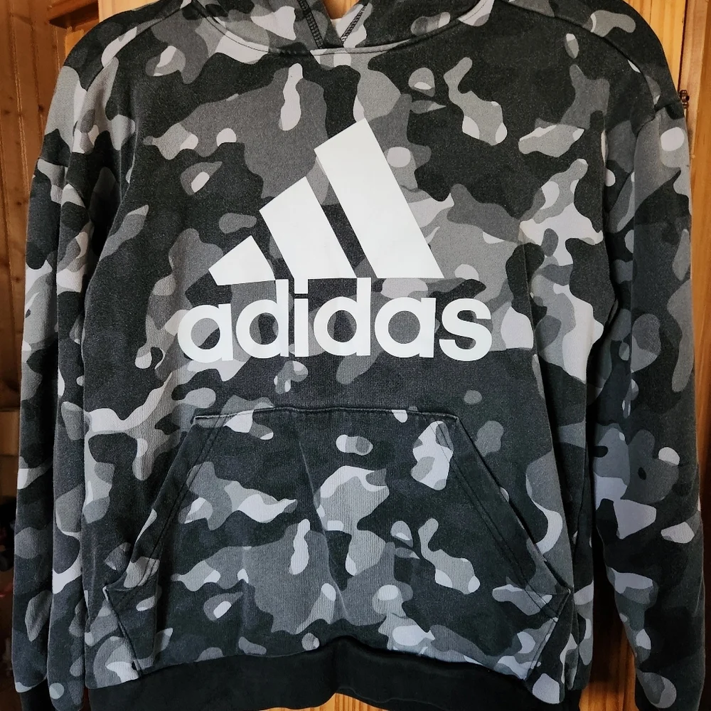Boys Adidas Camouflage Hoodie - Picture 3 of 9